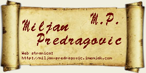Miljan Predragović vizit kartica